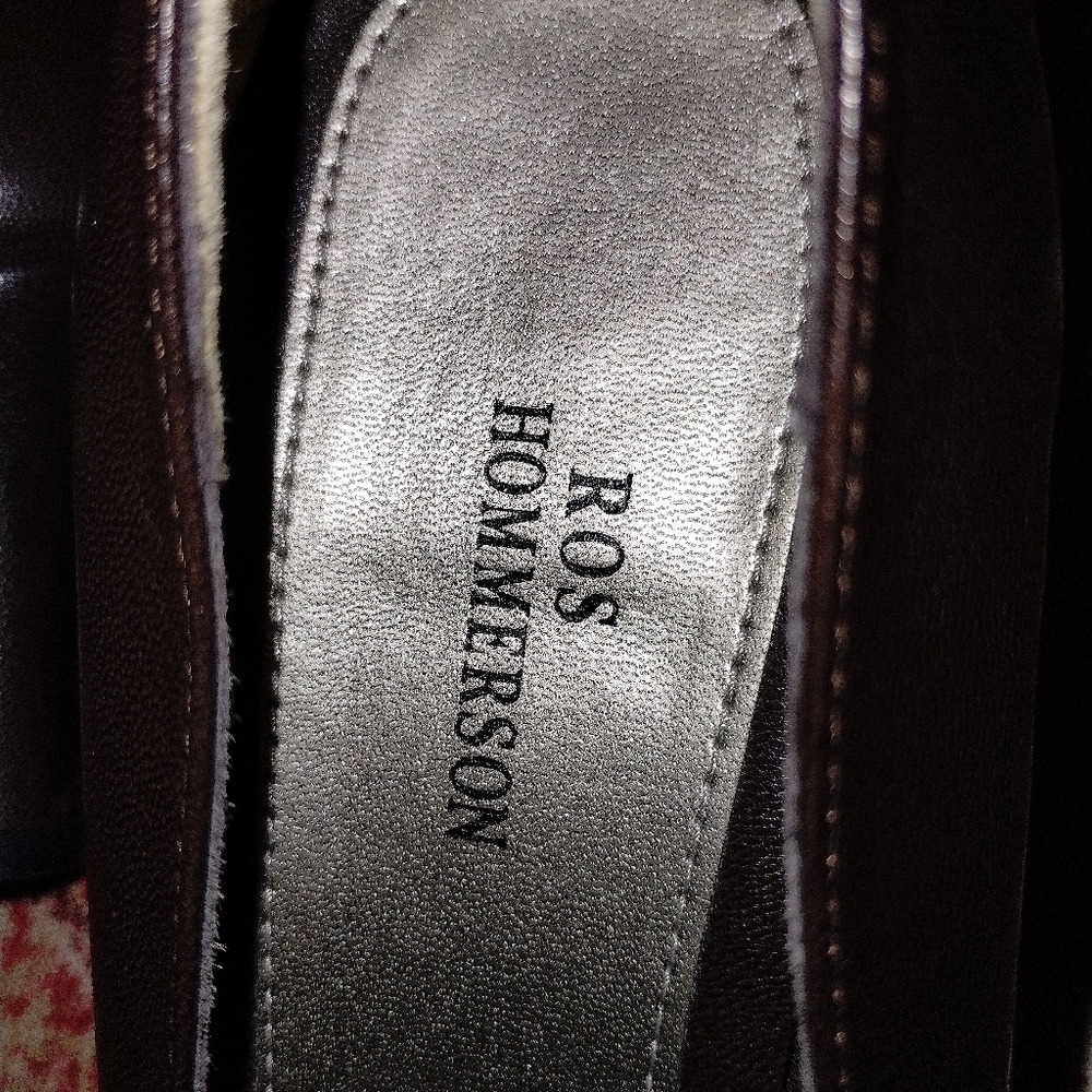 Ros Hommerson brown heels size nine narrow faux alligator pattern - Picture 4 of 7